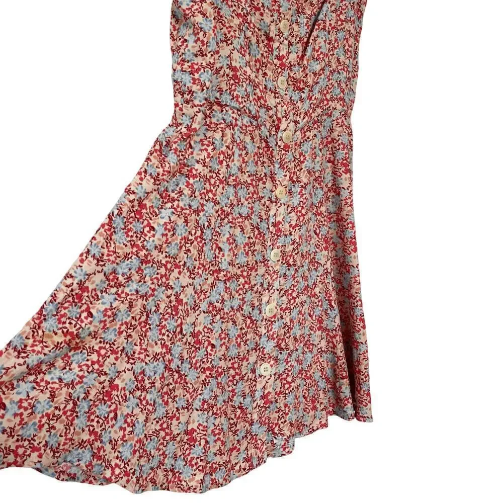 Reformation Jessa Floral Mini Dress Size 2 Pink Dulce Sweetheart‎ Neckline